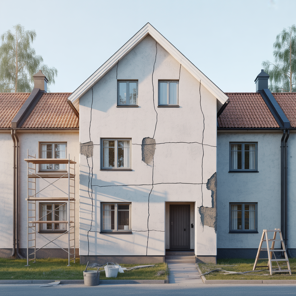 fasadsprickor i puts felsokning reparation och pris