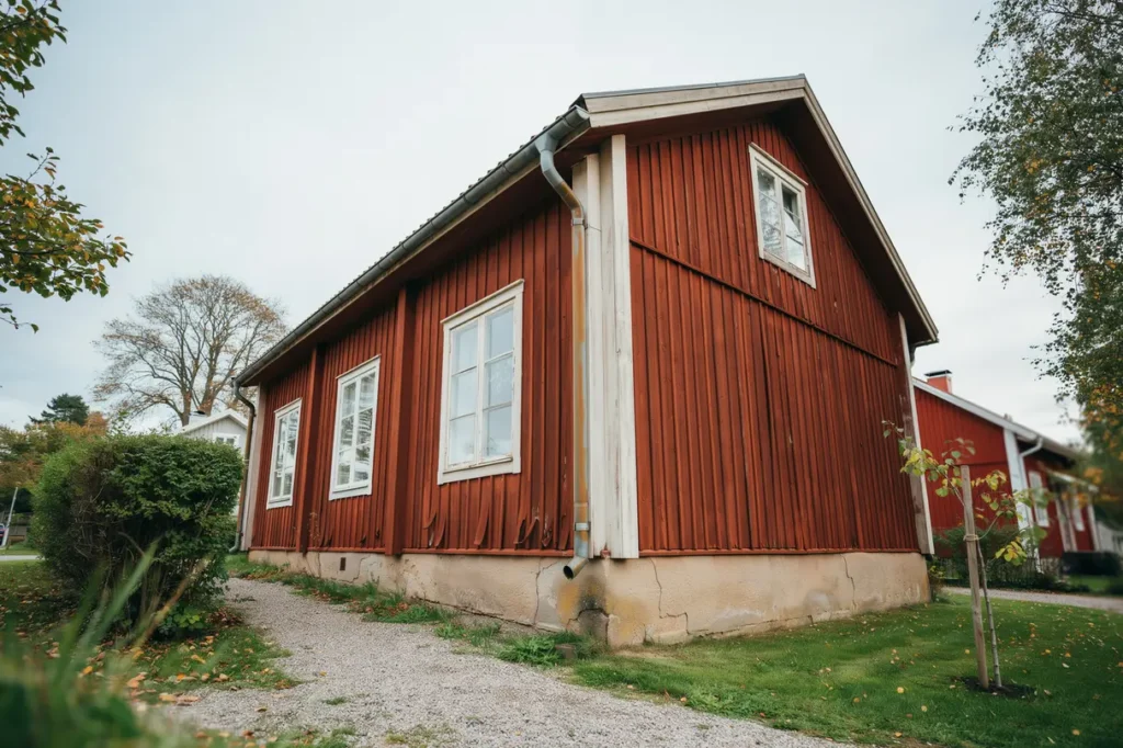 n r beh ver fasaden m las om tecken intervall och r d f r villa gare